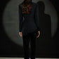 Echo Black Cowl Blazer + Pant Set