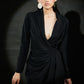 Echo Black Cowl Blazer + Pant Set