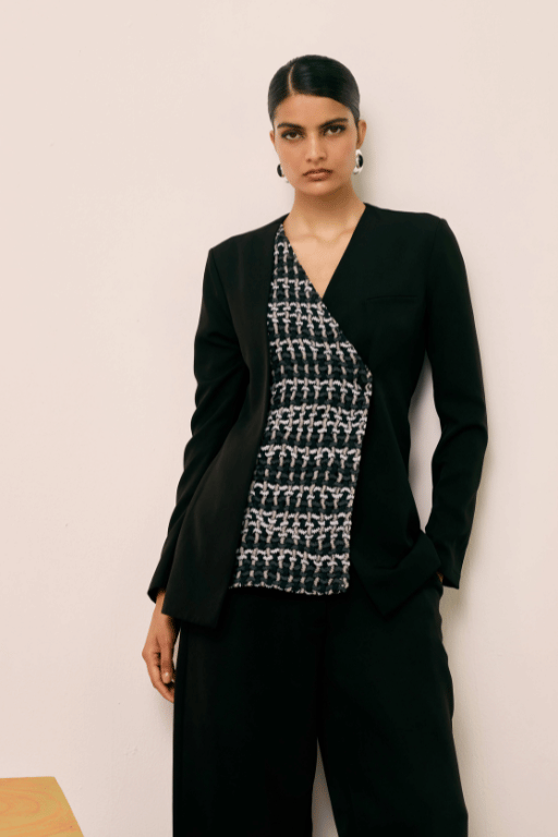 Echo Black Weave Blazer Set