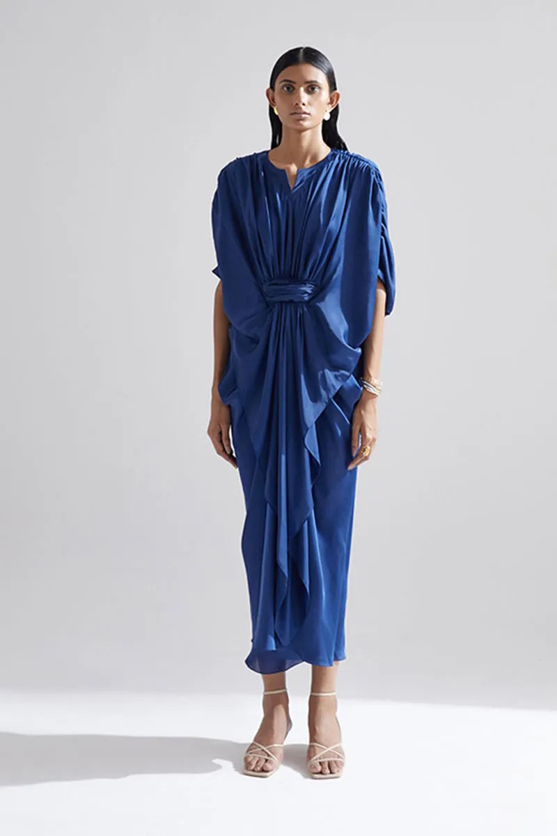 Echo Blue Iris Draped Dress