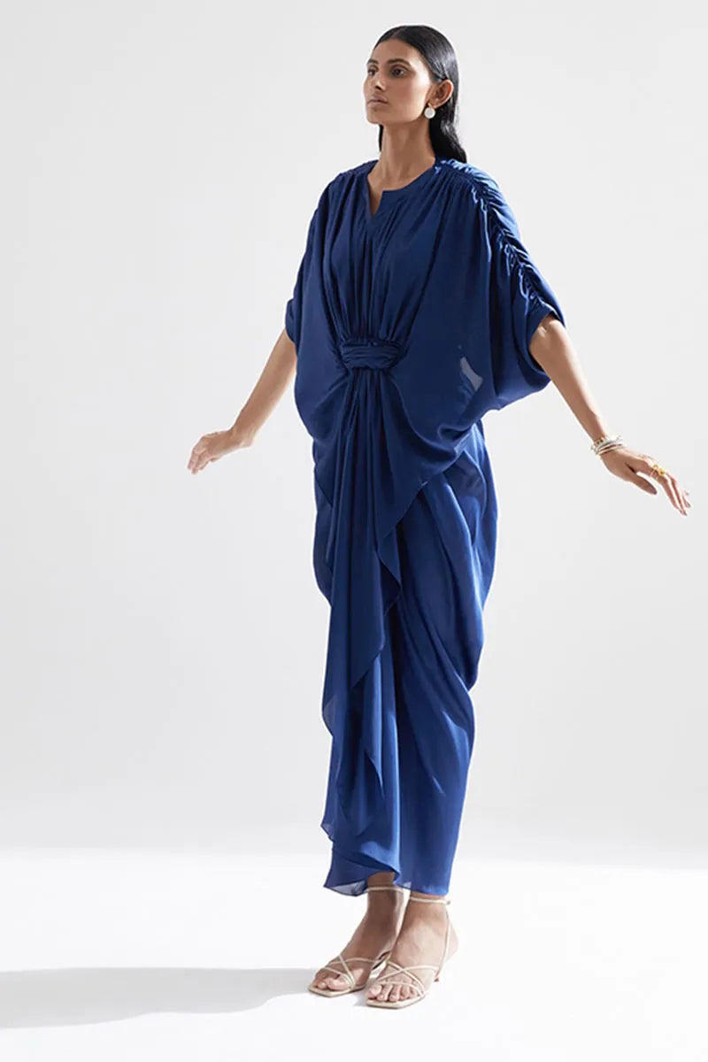 Echo Blue Iris Draped Dress