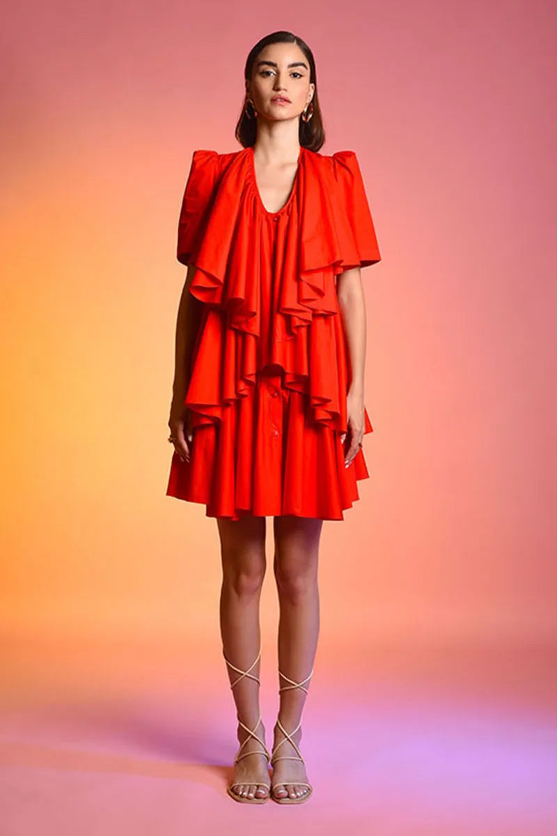 Echo Cotton Ruffle Dress