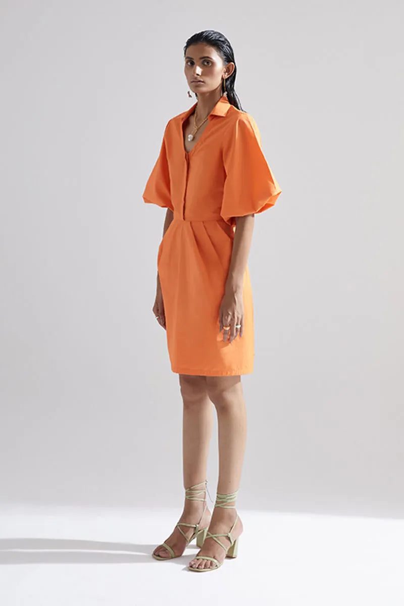 Echo Orange Tulip Dress