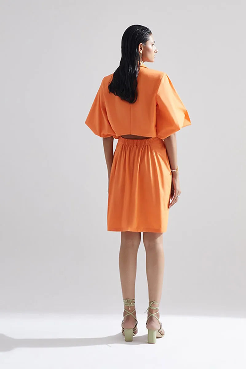 Echo Orange Tulip Dress