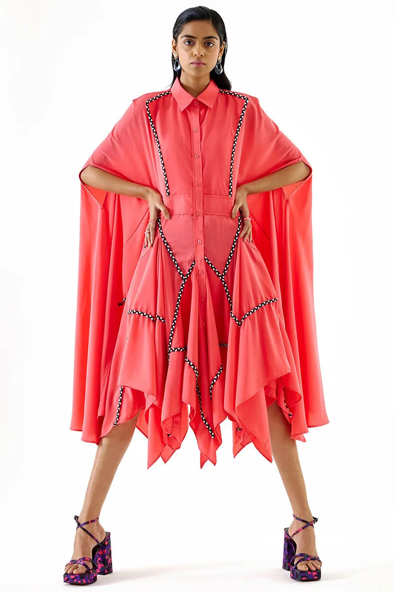 Echo Pink Cape Dress