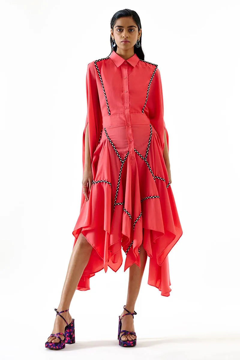 Echo Pink Cape Dress