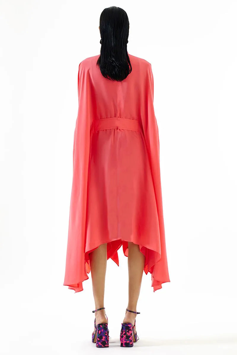 Echo Pink Cape Dress