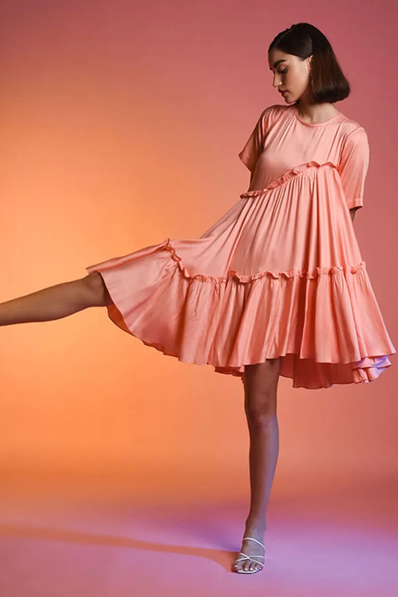 Echo Pink Ruffle Dress