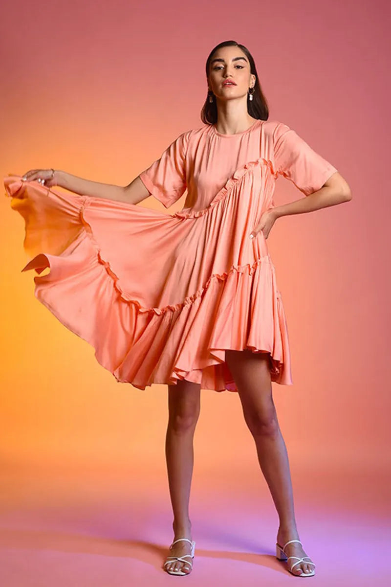 Echo Pink Ruffle Dress