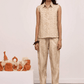 Echo Silk Raffia Top