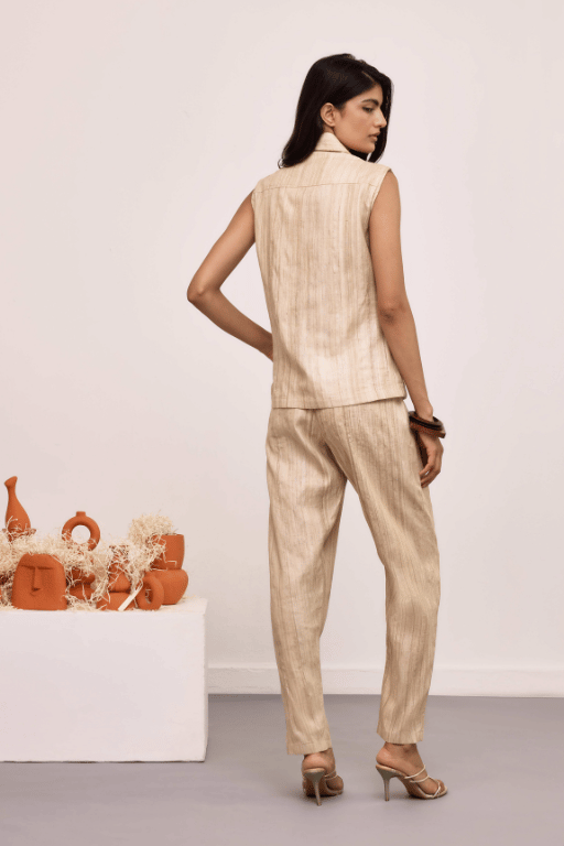 Echo Silk Raffia Top