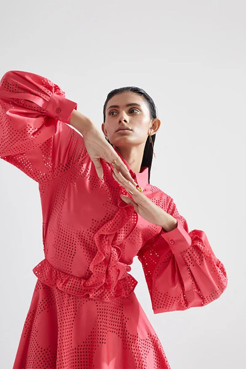 Echo Red Amaryllis Dress