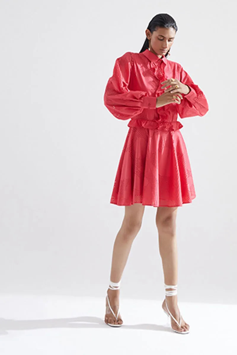 Echo Red Amaryllis Dress