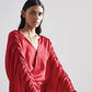 Echo Red Peony Draped Dress