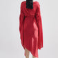 Echo Red Peony Draped Dress