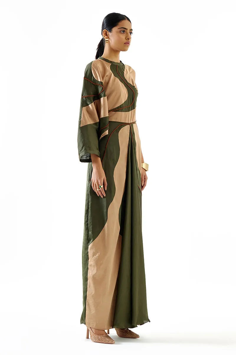 Echo River Green Gold Dress