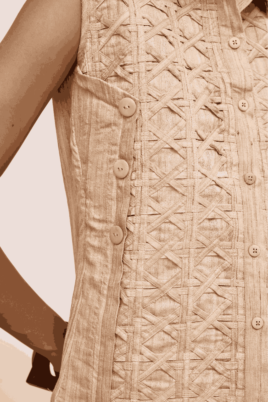 Echo Silk Raffia Top