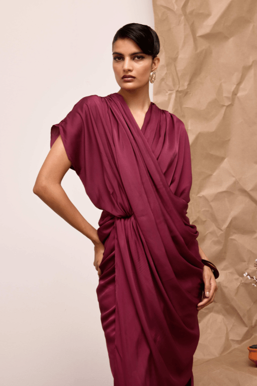 Echo Wave Draped Dress