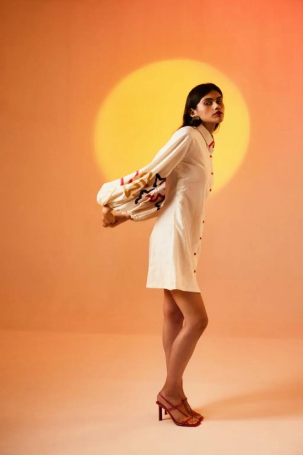 Echo White Sketch Dress