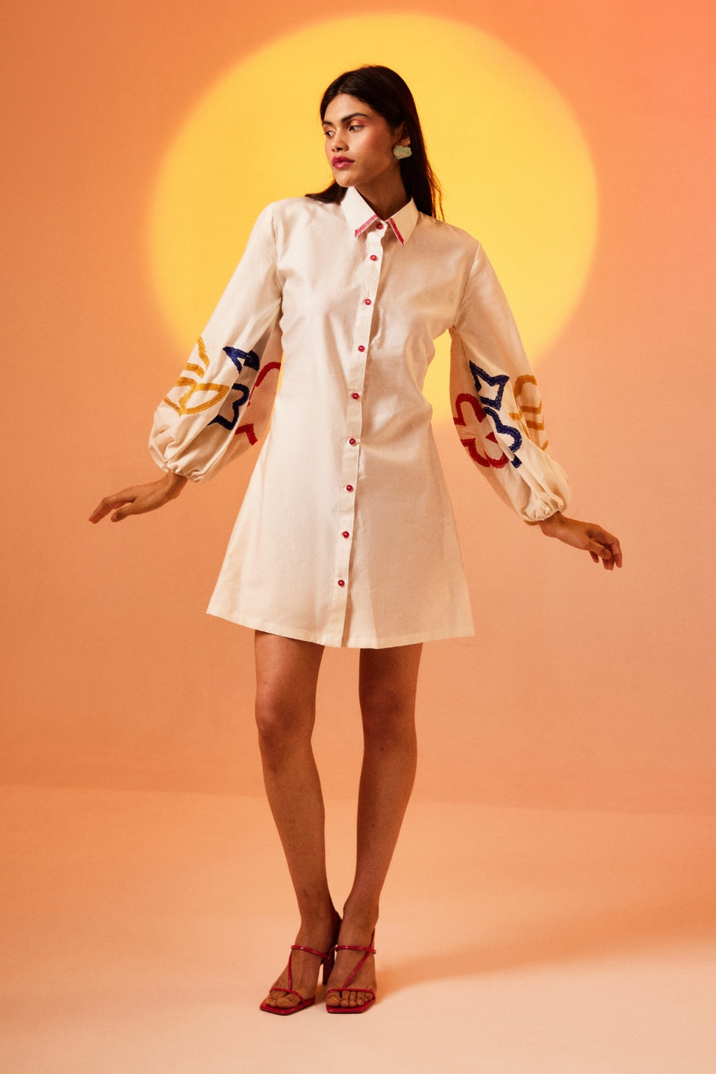 Echo White Sketch Dress