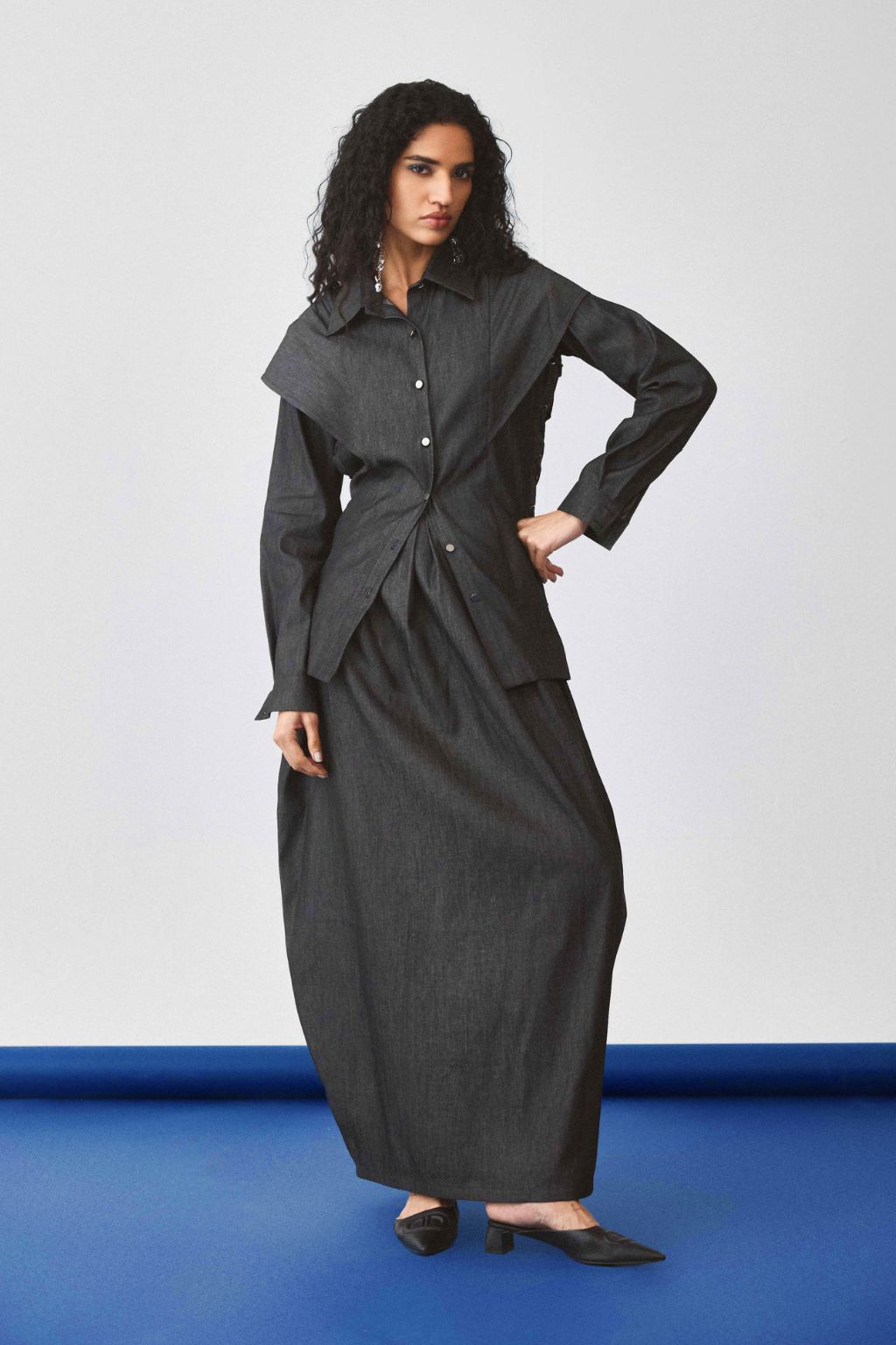 Echo Arched Denim Top