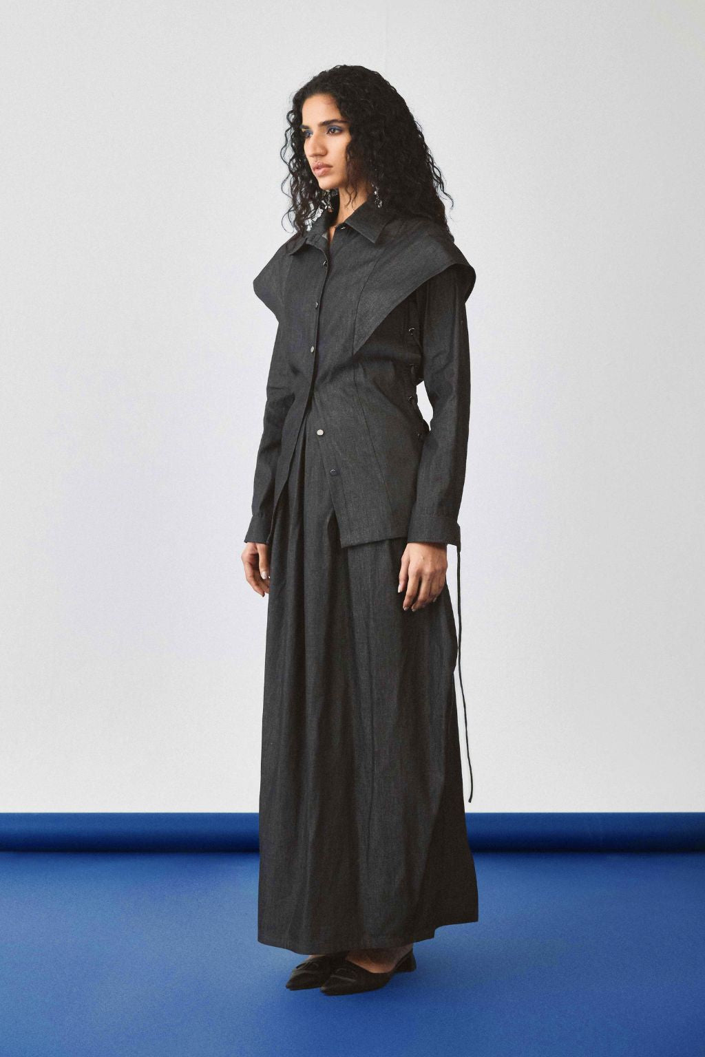 Echo Arched Denim Top