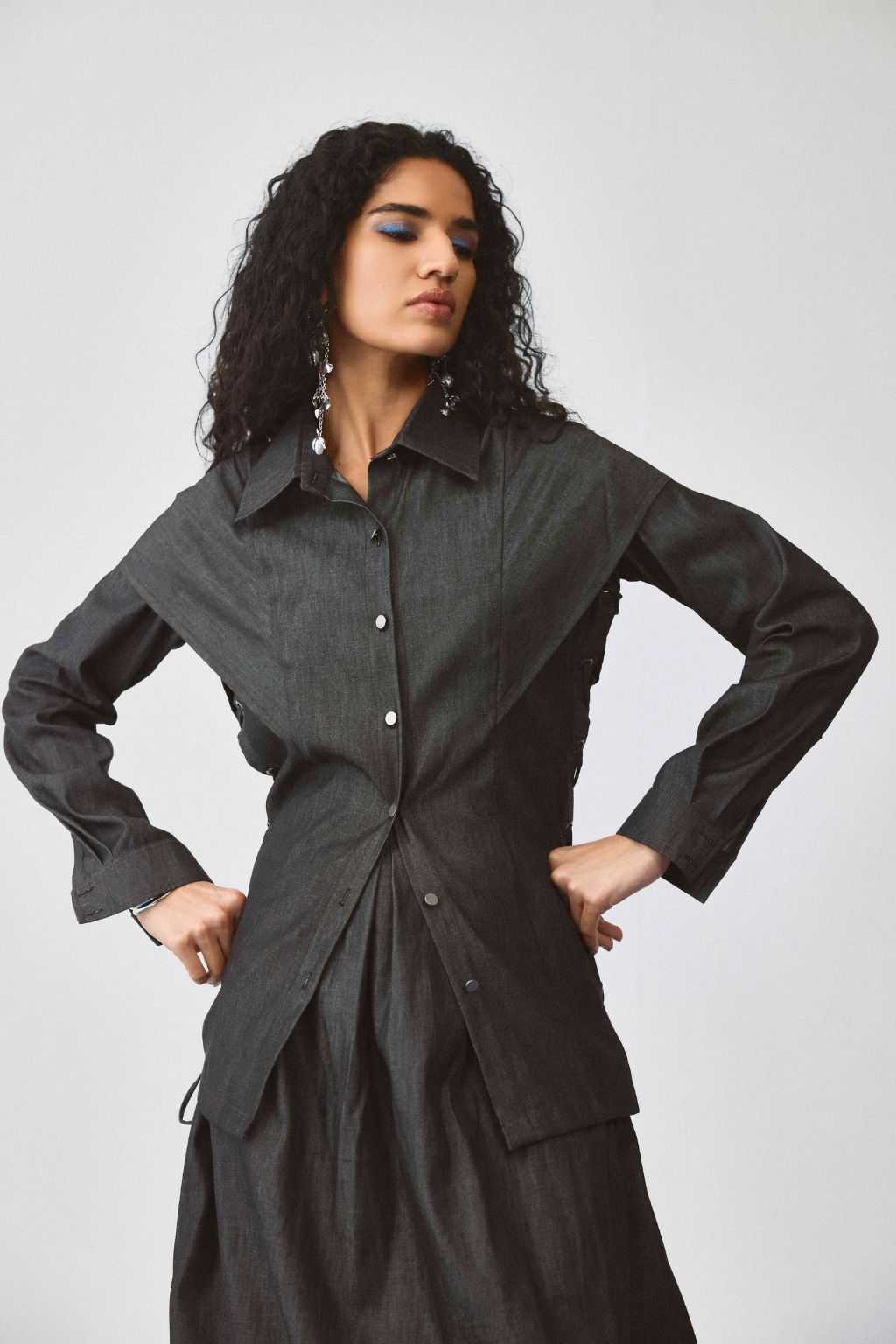 Echo Arched Denim Top