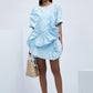 Echo Blue Eroded Taffeta dress