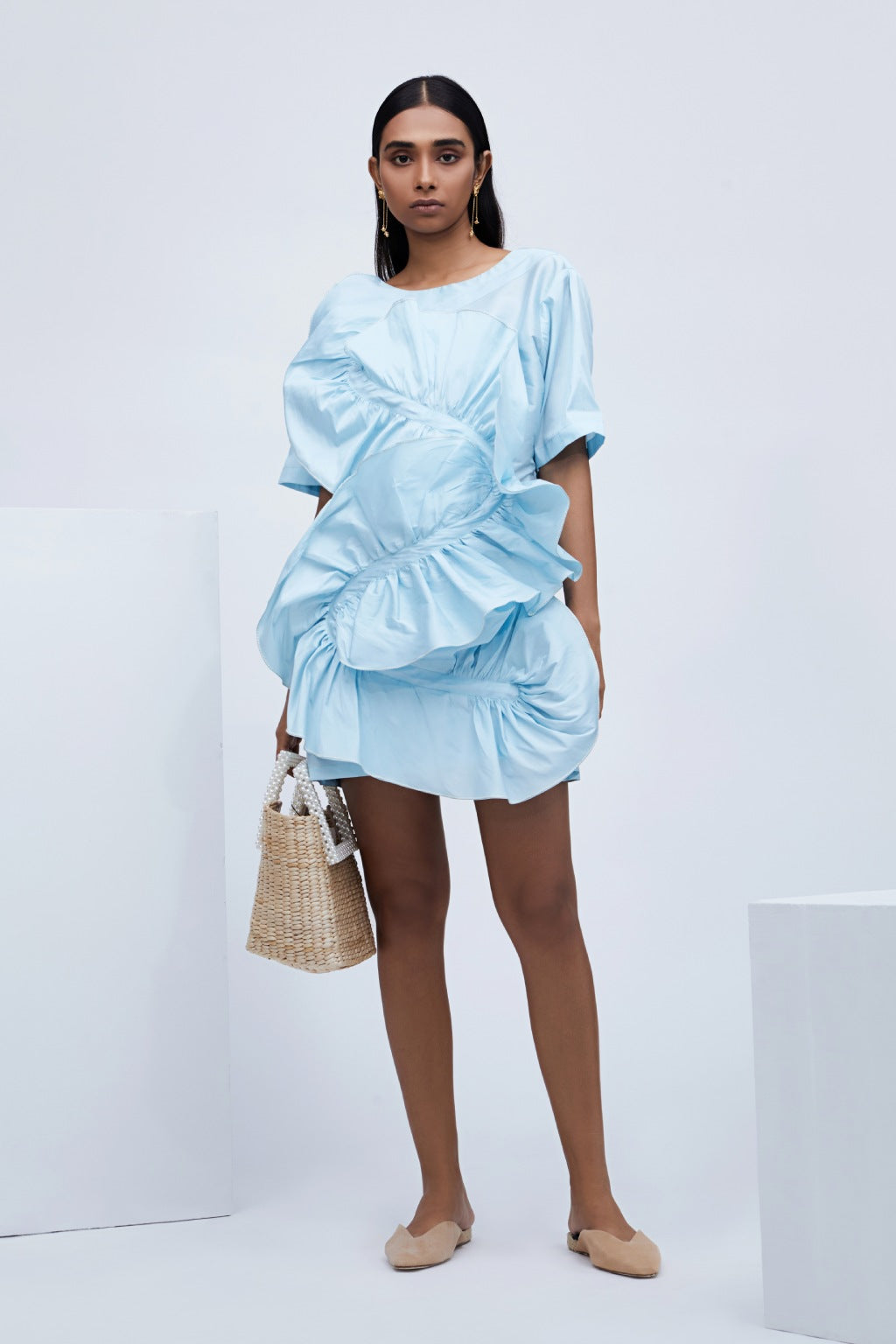 Echo Blue Eroded Taffeta dress