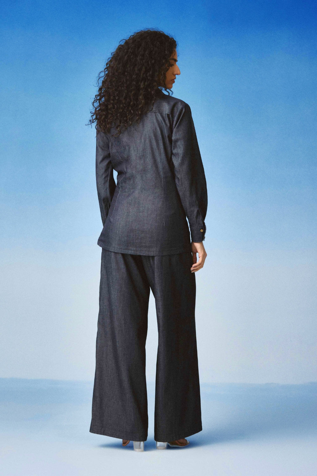 Echo Draped Denim Set