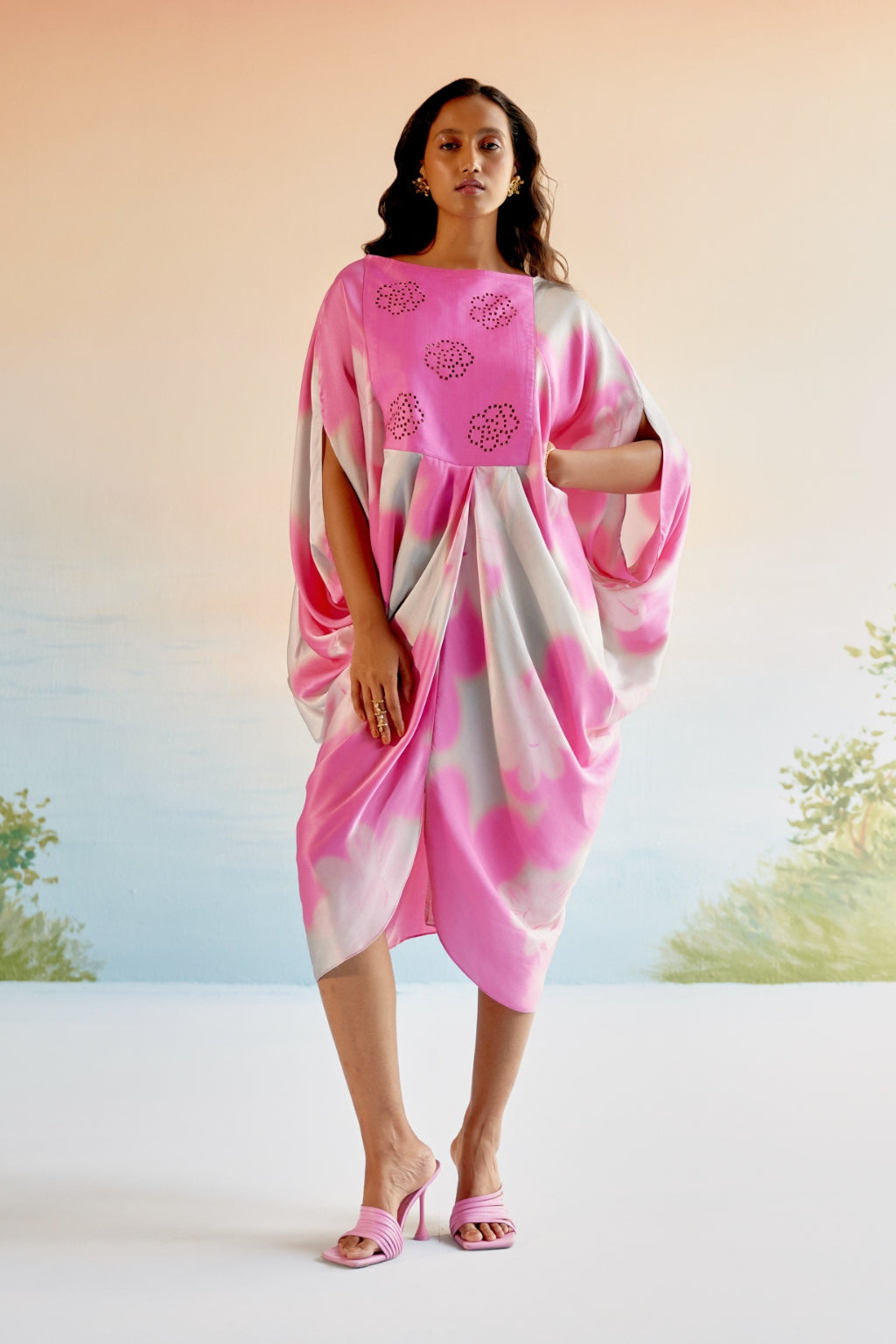 Echo Garden Pink Silk Dress