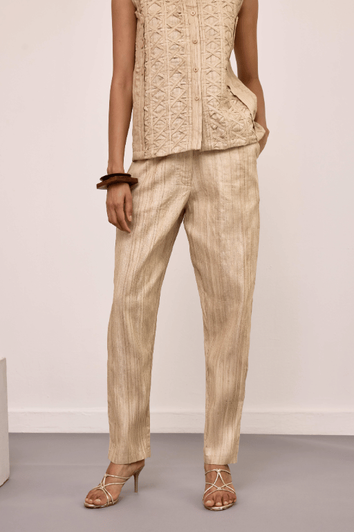 Echo Silk Raffia Trouer