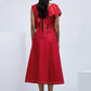 Echo Red Cotton Mesa Dress