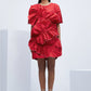 Echo Red Eroded Taffeta Dress