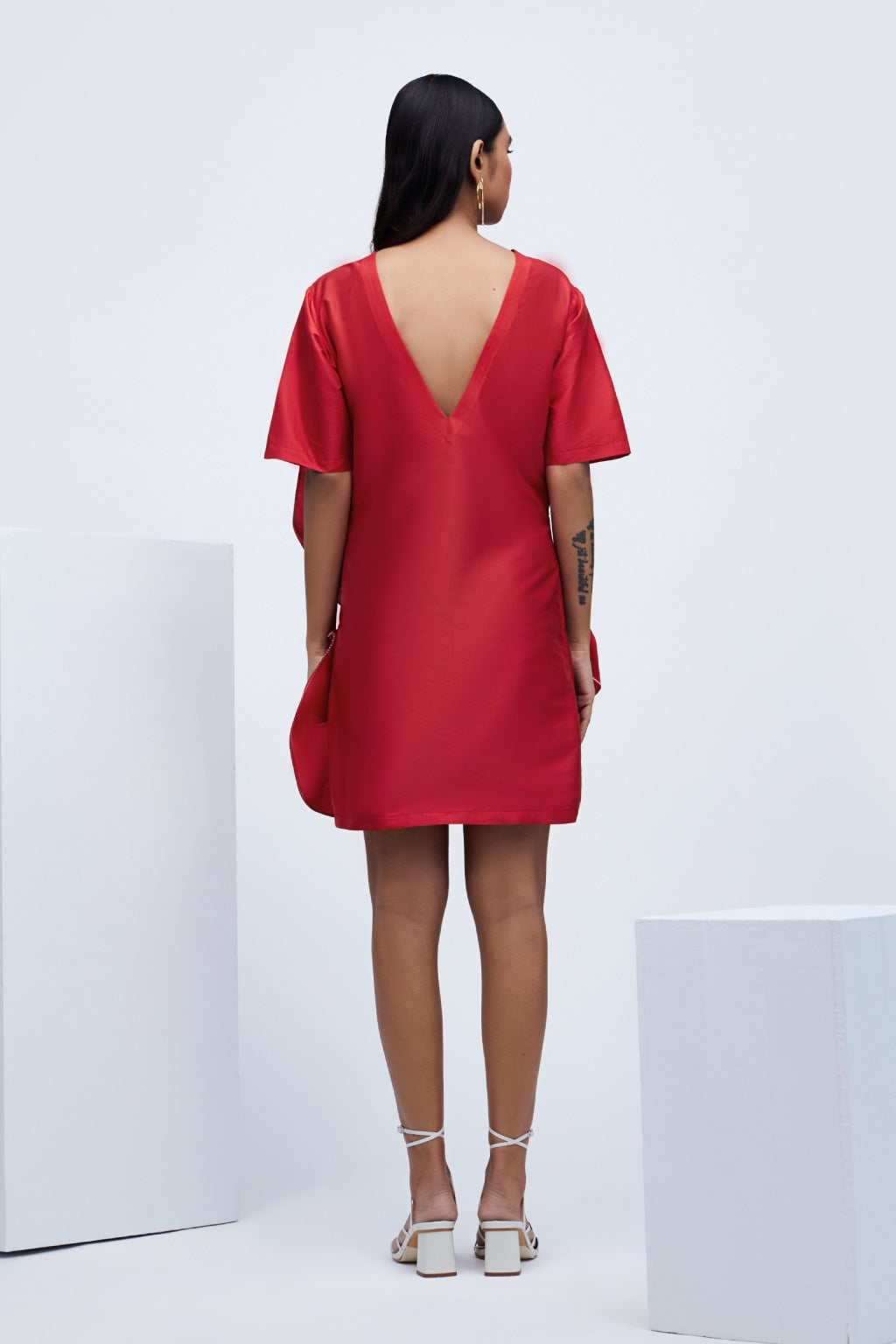 Echo Red Eroded Taffeta Dress