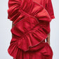 Echo Red Eroded Taffeta Dress