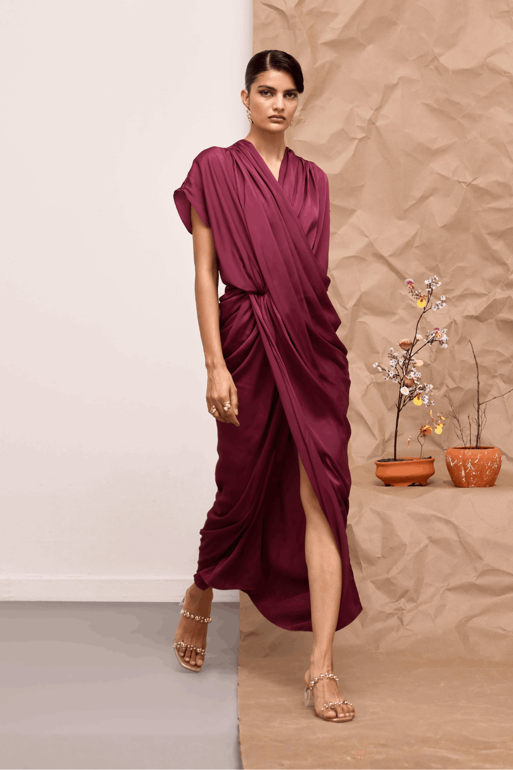 Echo Wave Draped Dress