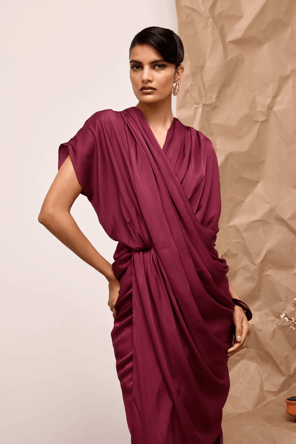 Echo Wave Draped Dress