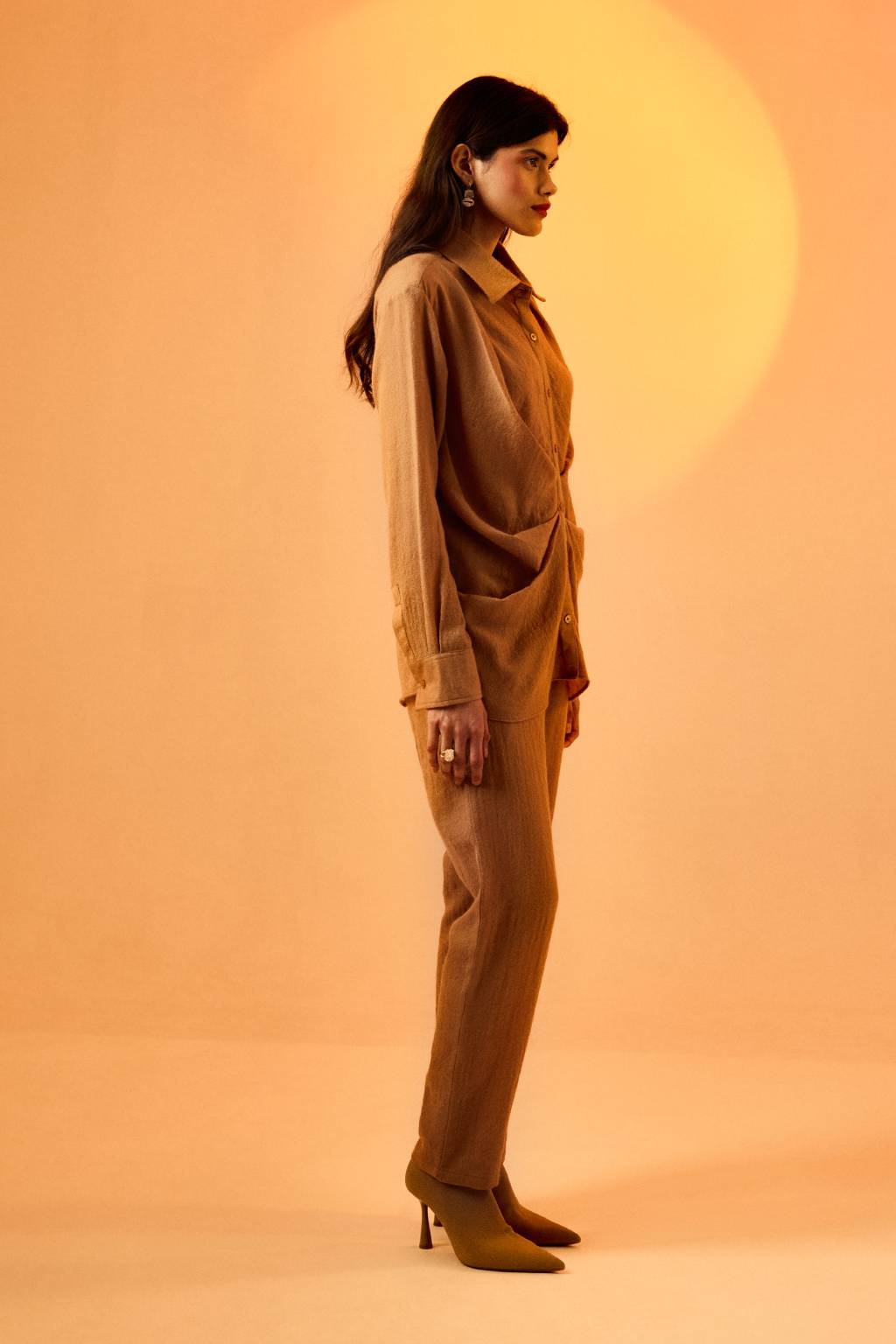Echo Woolen Cocoa Top + Pant Set