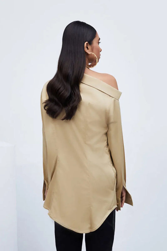 Beige Cotton Broken Rock Shirt