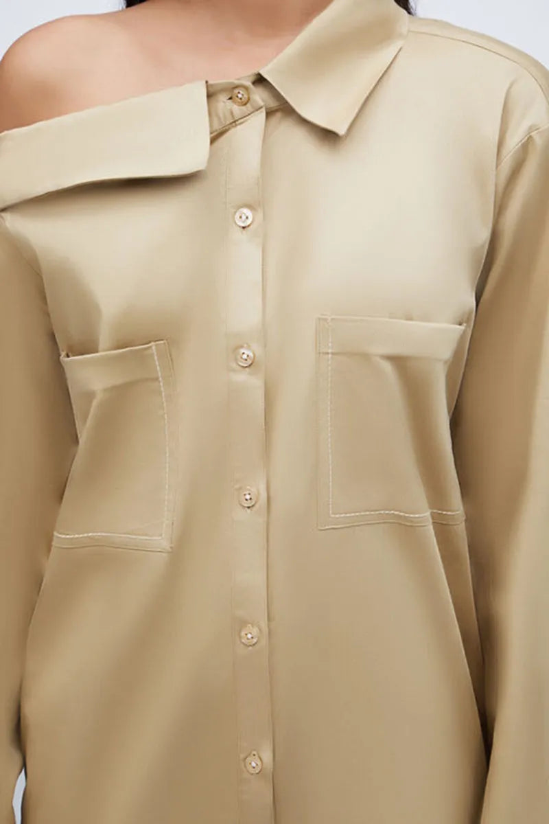 Beige Cotton Broken Rock Shirt