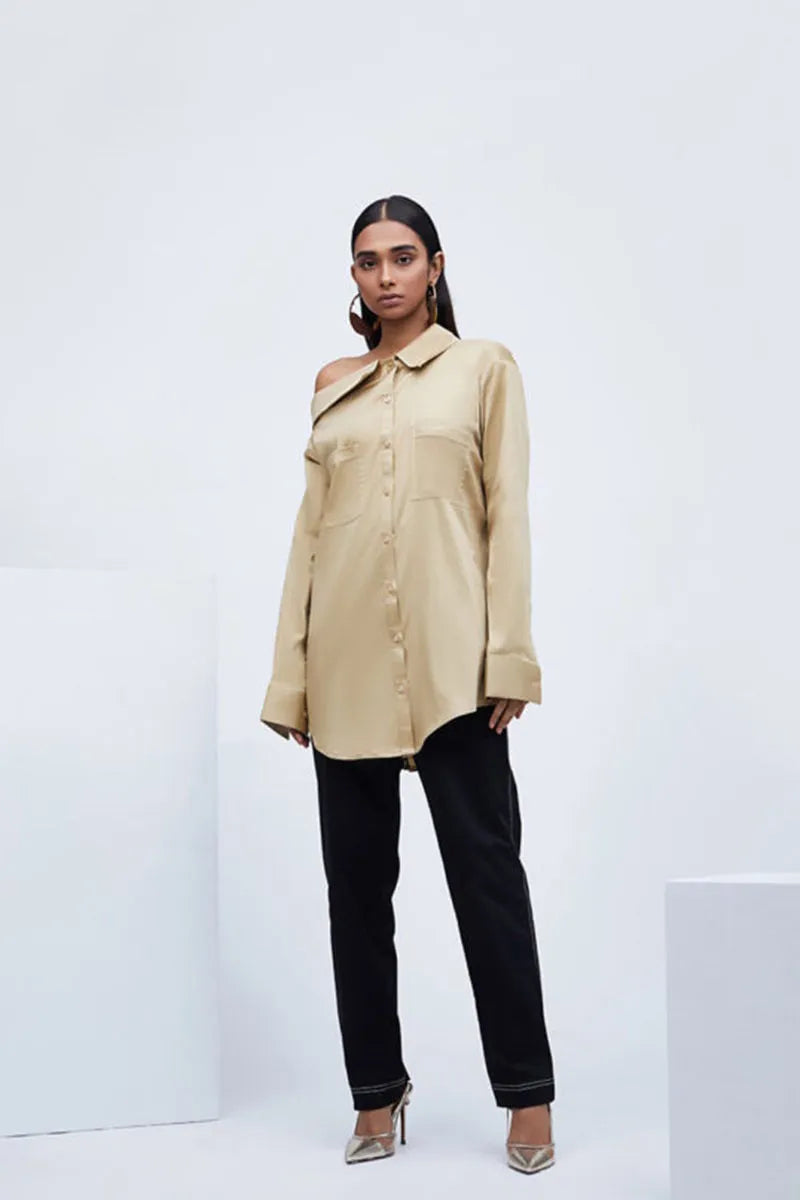 Beige Cotton Broken Rock Shirt