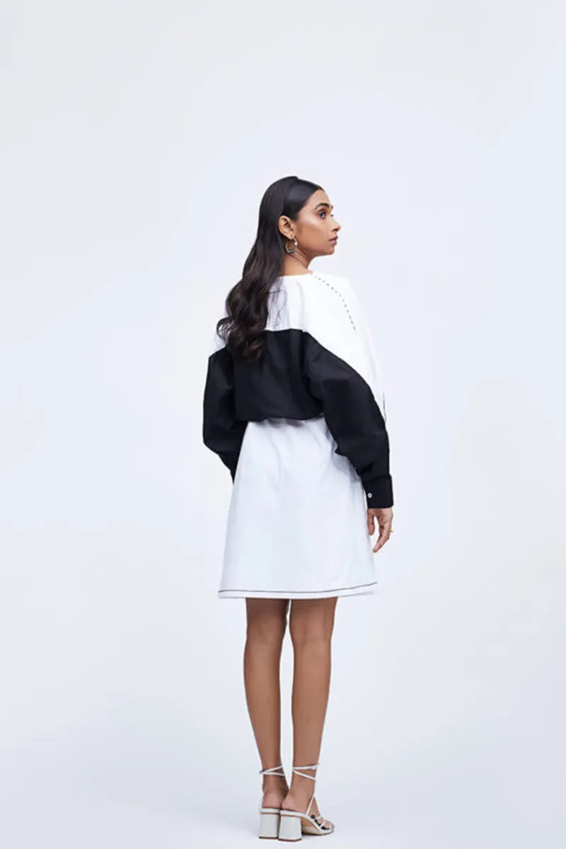 Black & White Cotton Landscape Dress