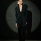 Echo Black Cowl Blazer + Pant Set