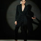 Echo Black Cowl Blazer + Pant Set