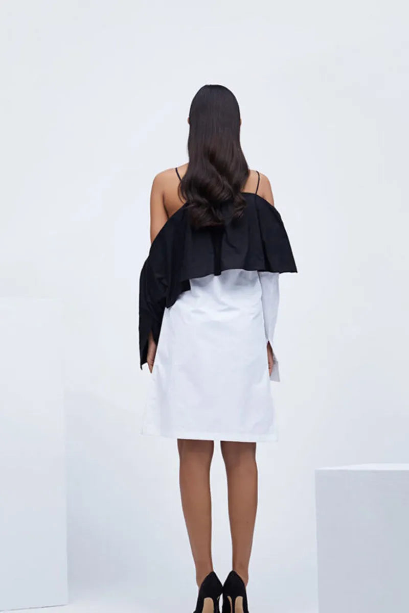 Echo Black & White Cotton Stratum Dress