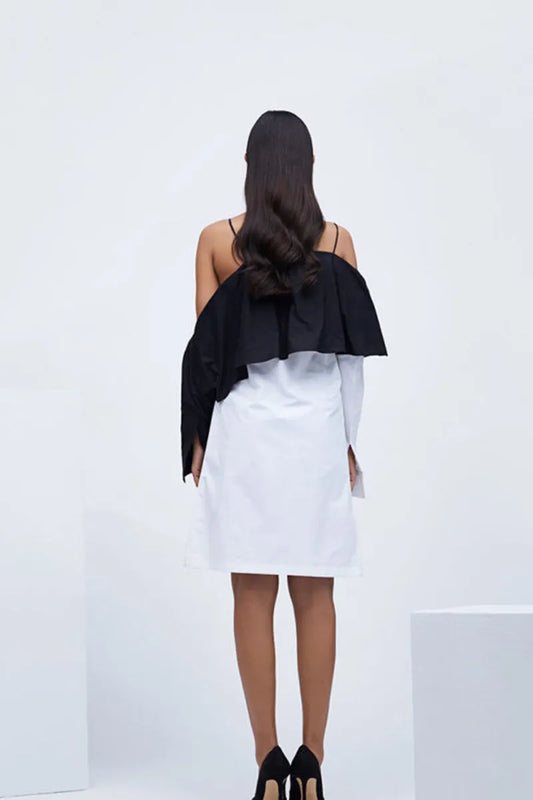 Echo Black & White Cotton Stratum Dress