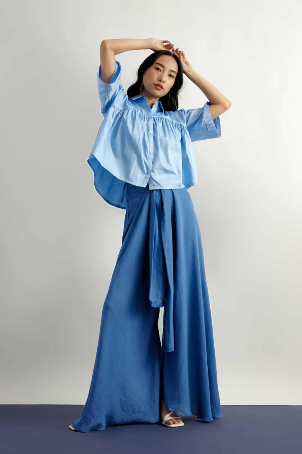 Echo Blue Cropped Shirt