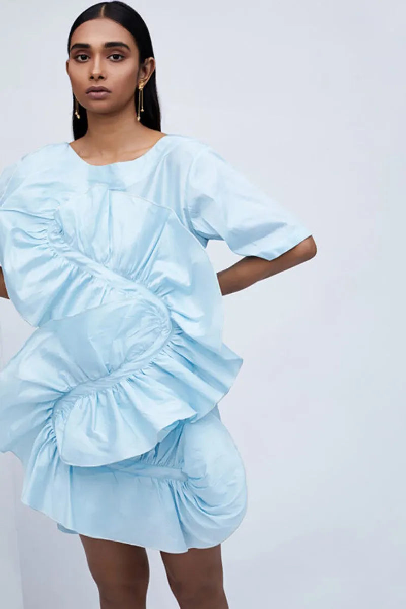 Echo Blue Eroded Taffeta dress