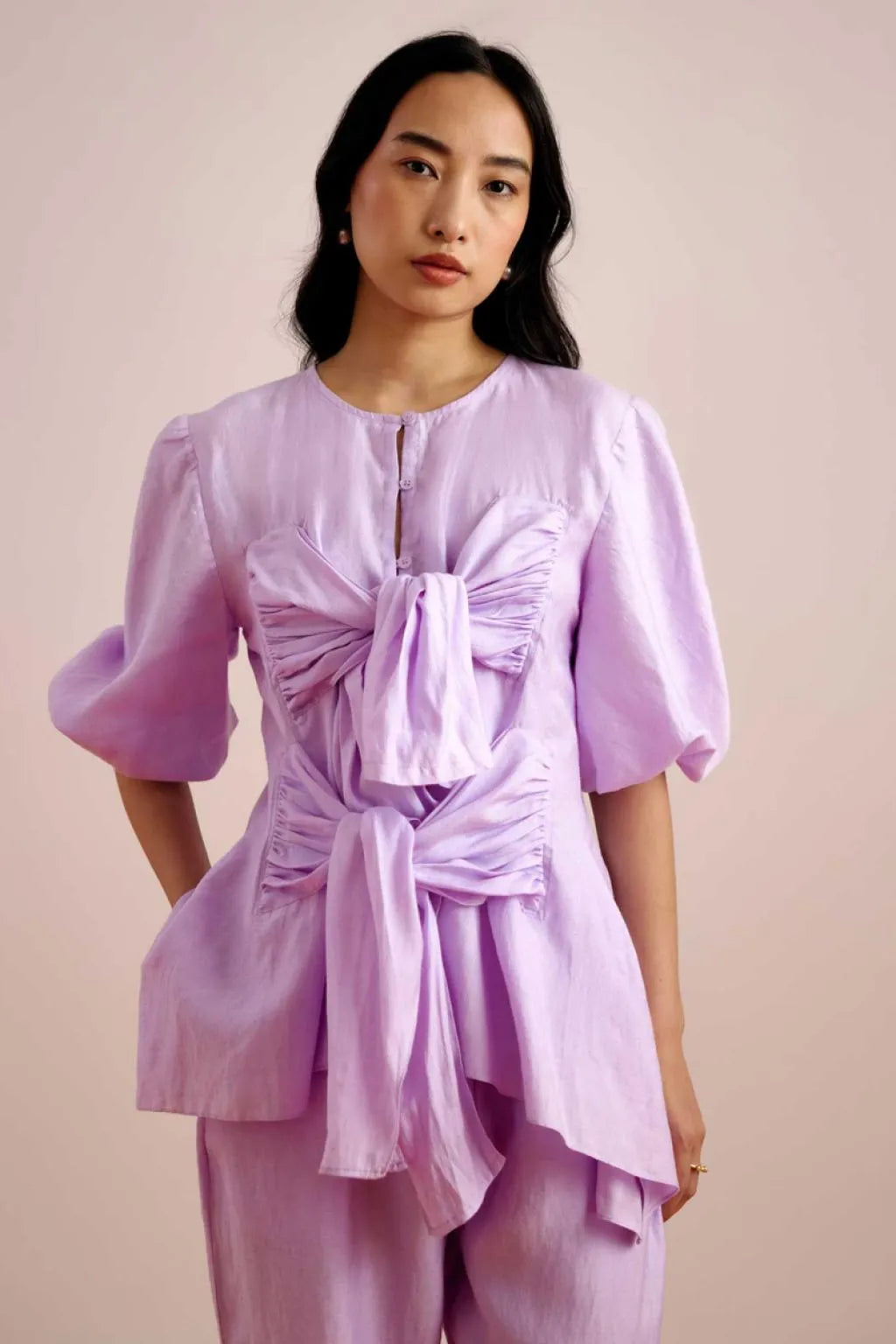 Echo Lilac Tie up Co-ord Set
